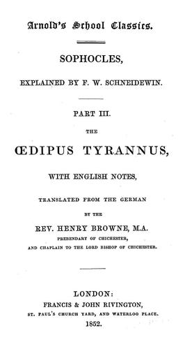 Sophocles: The Oedipus Tyrannus (1852, F.&J. Rivington)