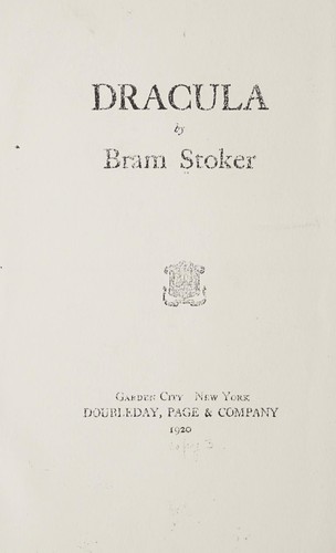 Bram Stoker: Dracula (1920, Doubleday, Page & Co.)