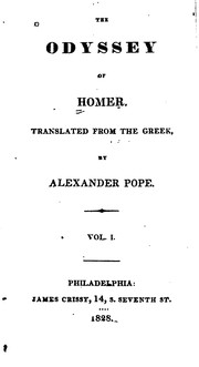 None None, Alexander Pope: The Odyssey of Homer (1828, James Crissy)
