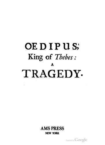 Sophocles: Oedipus, King of Thebes (1976, AMS Press)