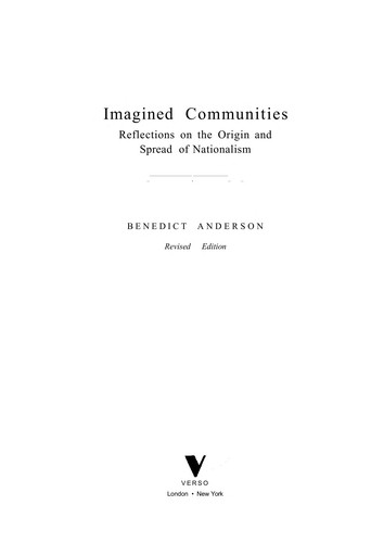 Benedict Anderson: Imagined communities (2006, Verso Books)