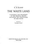T. S. Eliot: The waste land (1971, Harcourt Brace Jovanovich)